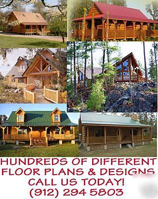 New 3BD/2BA custom log cabin complete package & tools