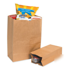 Shoplet select kraft grocery bags 12 38 x 6 18 x 4
