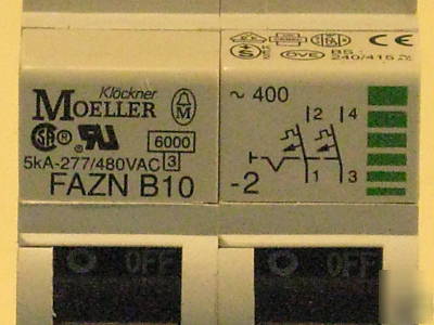 Moeller 5AMP 1POLE control cir breaker #fazn-B10 3LOT 
