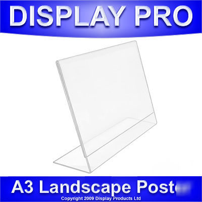 A3 landscape counter poster clear perspex display stand