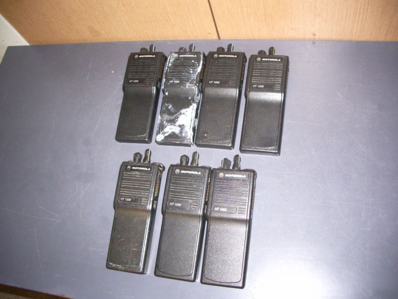 7 motorola ht 1000 handie - talkie fm radios