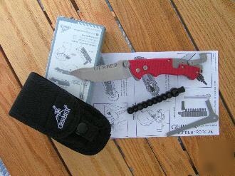 Gerber hinderer rescue knife multi tool sheath