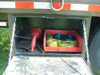 Gooseneck trailer three, triple, axle flatbed 30K 38'