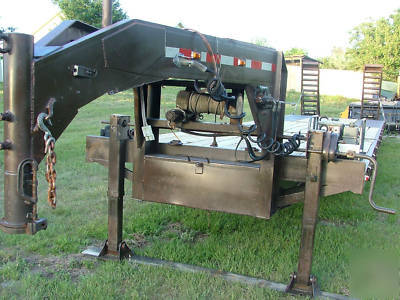 Gooseneck trailer three, triple, axle flatbed 30K 38'