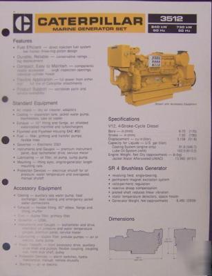 Caterpillar 3512 diesel marine generator set brochure