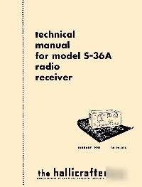 Hallicrafters s-36A manual w/foldout schematic Â»rÂ²