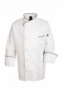 New nwt KE82 egypt cotton chef coat black trim 4X 4XL