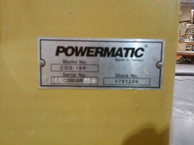 Tigerstop & powermatic cos-18R combo 8' off feed table