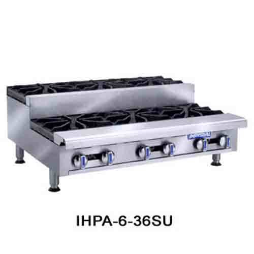 Imperial ihpa-6-36SU hotplate, countertop, gas, 6 burn
