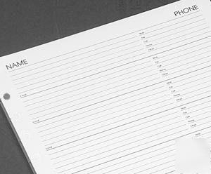 Levenger tri-ring refill sheets, address (50)