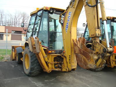 2004 cat 416D loader backhoe 4-in-1 bucket cab