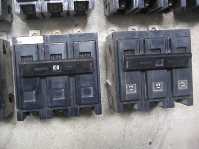 27 cutler hammer ba 15-100 amp circuit breaker lot used