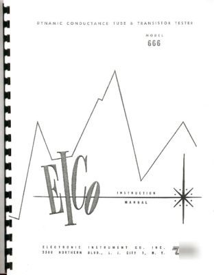 Eico model 666 (or 667) tube tester instruction manual 