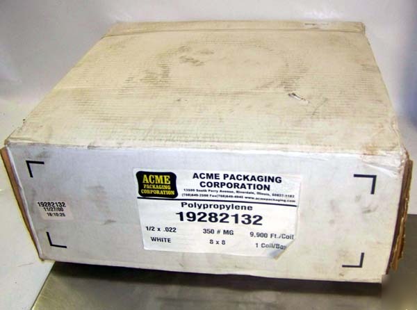 New acme polypropylene strapping banding coil 9900'x.5
