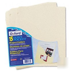 New wave™ pocket recycled project folders, lett...