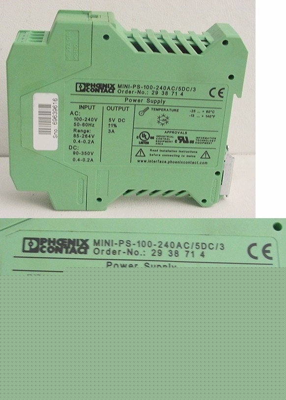 Phoenix contact reg. power supply 4.5 to 5.5 vdc 3 amp 