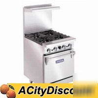 New imperial 24IN restaurant range 2 gas burners, oven