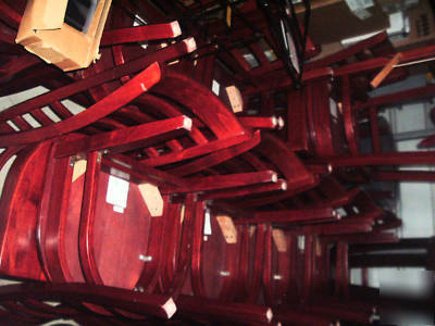 Restaurant furniture 6 tables, 18 chairs, 5 stools