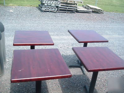 Restaurant furniture 6 tables, 18 chairs, 5 stools