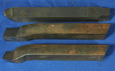 Three large hss lathe tools two marked edgar allen &co.