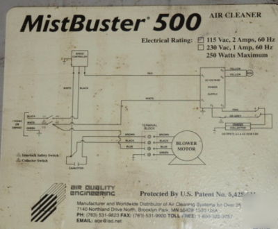 Mistbuster 500 coolant collector & oil smoke eliminator