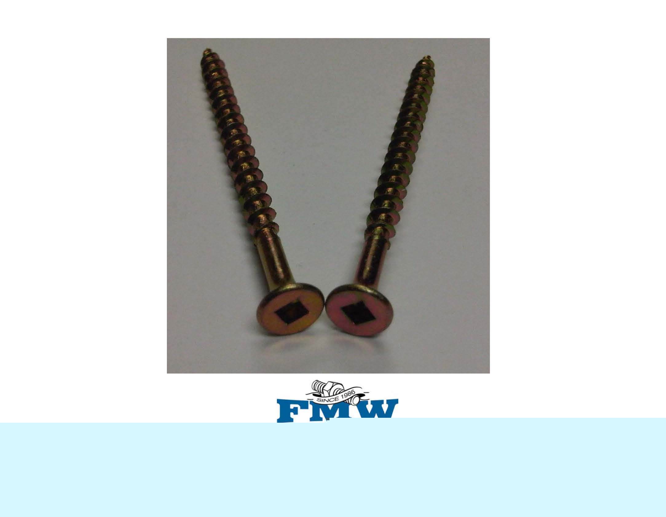8 x 2-1/2 square drywall/decking screw yel zinc 2500