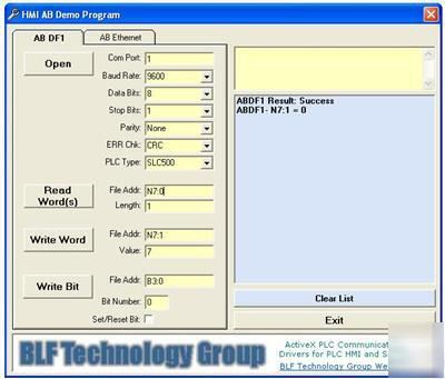 Ab activex driver for allen-bradley plc, slc, & logix 