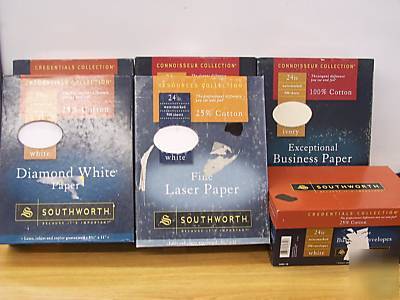 2500 sheets paper/250 envelopes southworth 20 & 24LB.