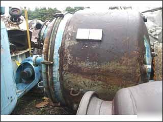 500 gal pfaudler glass lined reactor, 25/70# 