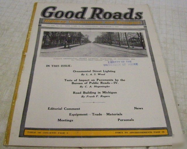 Good roads 1921 construction magazine vo 61 no 23 issue