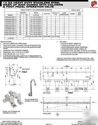 Hand sink floor mount 4STATIONS 96