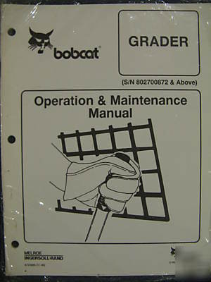 Ingersoll rand bobcat skid steer grader operator manual