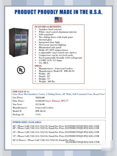 New 2 glass door cooler merchandiser refrigerator brand 