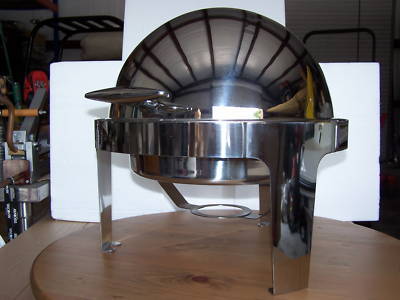 New * 6-qt round roll top chafing dish chafer warmer 