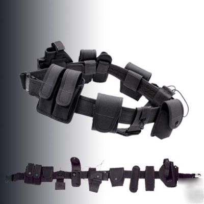 Police military security heavy duty belt- black- 10 pc