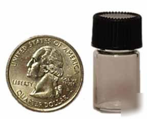 25 clear glass vials w/ screw caps 15 x 26 mm 5/8 dram
