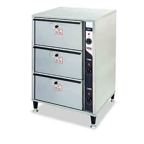 Apw hdd-3 warmer, three drawers, freestanding