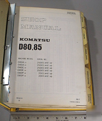 Komatsu service shop man - D80, 85-18 bulldozer - 1980