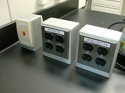 Laboratory cabinets 14â€™ long section electric & tops