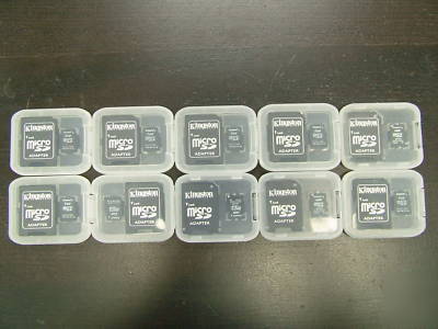 Lot of 10 kingston 1GB micro sdcards and adapter