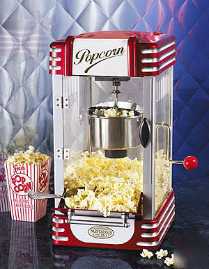 Retro kettle popcorn maker popper machine