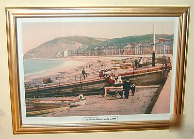 The sands aberystwyth stylish framed victorian picture 
