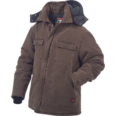 Tough duck washed polyfill parka w hood x-l, chestnut