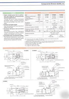 Ulvac oil rotary vacuum pump model d-650DK