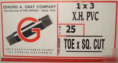  edmund gray x.h. pvc 1X3 pipe nipples 25 count