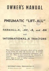 Farmall ih pneumatic lift-all a av b bn owner manual