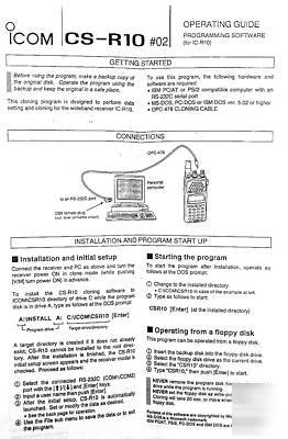 Icom cs-R10 programming software for ic-R10 scanner