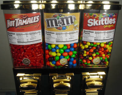 Laminated bulk candy vending labels w/ nutrition facts 