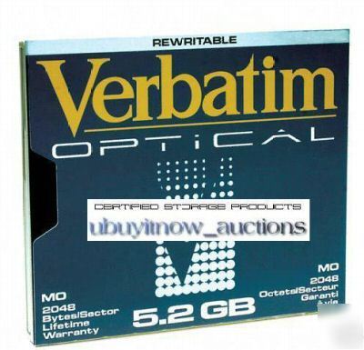 New * * verbatim 92843 r/w 5.2GB mo optical disk 92843 