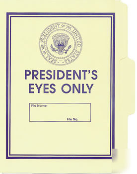 Presidents eyes only file folder